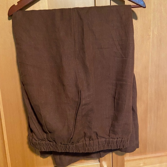 First Rite Brown Linen Pants - Picture 2 of 4